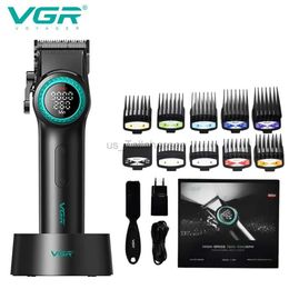Elektrische scheerapparaten VGR tondeuse Elektrische tondeuse Kapper Verstelbare haarsnijmachine 9000 RPM Digitaal display Trimmer voor mannen V-001 240329