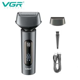 Rasoirs électriques VGR rasoir tondeuse à barbe Machine à raser pour hommes rasoir professionnel rechargeable IPX7 lavable V381 230826
