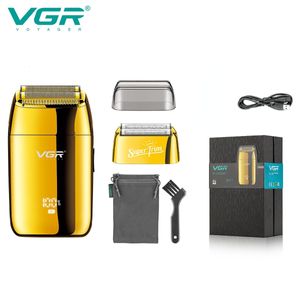 Rasoirs électriques VGR rasoir tondeuse à barbe rasoir professionnel hommes Machine de découpe Rechargeable V-399 230520