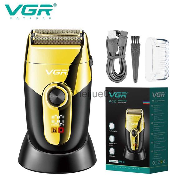 Rasoirs électriques VGR rasoir professionnel rasoir à grille tondeuse à cheveux rechargeable rasoirs électriques Machine à raser pour hommes avec base de chargement V-383 x0918