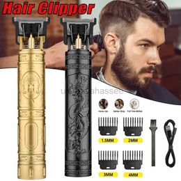 Electric Shavers Vintage T9 Hair Cutting Machine Hair Clipper Professional Cutter Trimmer voor mannen Draadloze baard Trimmer USB voor Barber Dragon 240410