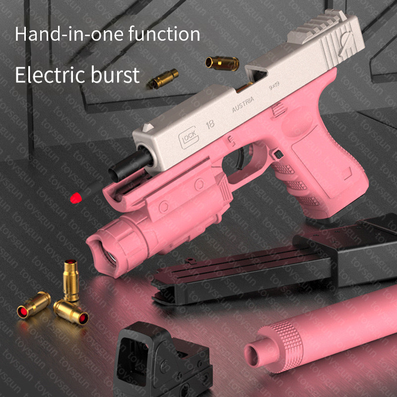 Elektriskt skalkastare Glocker Softball Gun Toys Children's Dractable Pistol Boy Outdoor Combat