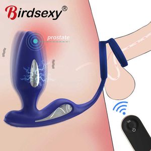 Elektrische schok anale vibrator kont plug mannelijke prostaat massager anus vagina stimulator penis cock ring voor mannen koppels