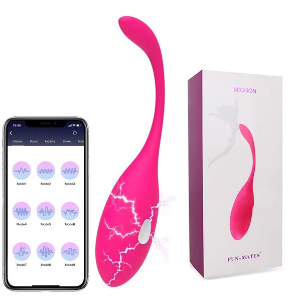Vibradores de aplicaciones de descargas eléctricas para mujeres Vibrador de bola de huevo vaginal G Spot Dildo Anal Toys Sex Toys Femenino Sexshop 240312
