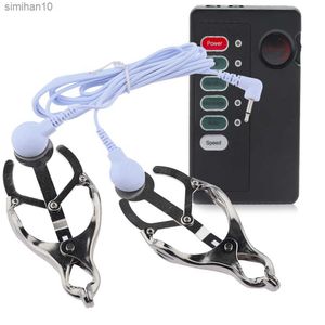 Elektrische Schok Borst Clips Metalen Tepelklemmen E-Stim Clitoris Vrouwen SM Bondage Volwassen Spel Flirten Accessoires Sex speelgoed L230518