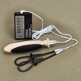 Elektrische schok enorme siliconen anale plug penis ringen sex producten electro shock anale vaginale massage dildo stimuleren seksspeelgoed Y18110801