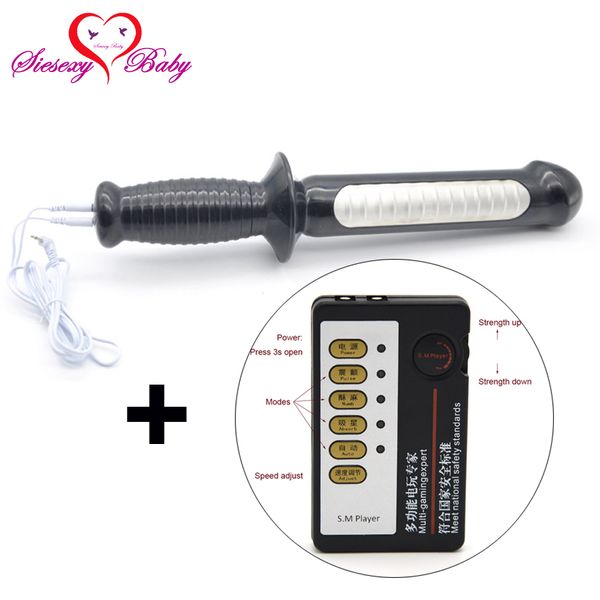 Choc électrique grand Plug Anal avec poignée Electro choc sex toys électro stimulation sex toys pour TENS jeu adulte A356 Y18110801