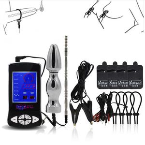 Elektrische shock pulset anale vibrator electro urethrale katheter stimuleren lichaam massage tepel clip volwassen seksspeeltjes voor vrouwen mannen x0728