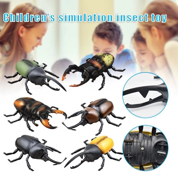 Jouet de coléoptère de simulation électrique avec télécommande alimenté par batterie jouet d'insecte réaliste nouveauté cadeau d'anniversaire pour enfants RC Animal 231229