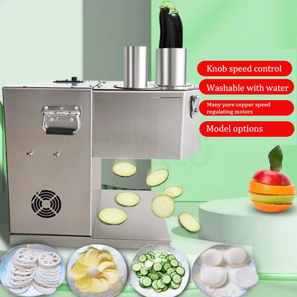 Cortadora eléctrica para frutas y verduras, máquina automática para cortar alimentos, patatas, naranja, limón, manzana y pepino