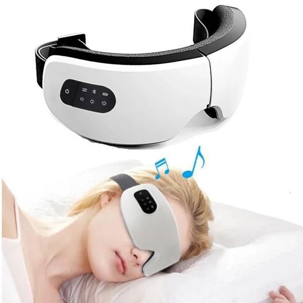 Masseur oculaire intelligent électrique Bluetooth Instrument de soins de musique Compres Chauffage Vibration Massage Soulager la fatigue Masque de sommeil 240318