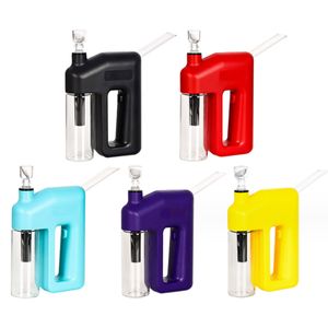 Pipe à fumer électrique facile à tenir narguilés propres détachables bongs en plastique avec bol de brûleur à mazout en verre 6 couleurs sac tuyaux d'eau