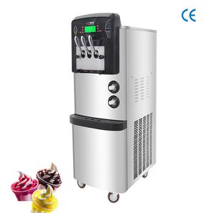 Machine électrique de crème glacée molle pour la vente commerciale de Sundae argentée de panneau d'affichage à cristaux liquides de magasin de dessert 110V 220V