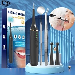 Kit de blanchiment des dents de calcul dentaire sonique électrique Portable avec LED soins bucco-dentaires détartrant Plaque taches nettoyant 220727