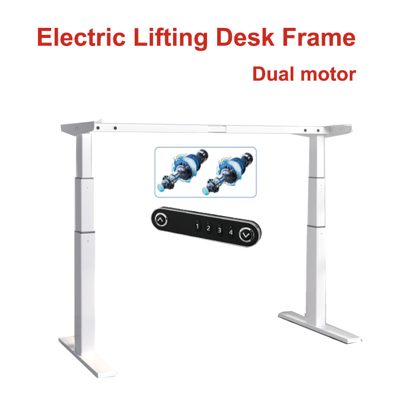 Bureau debout électrique, cadre de bureau de levage, en acier à trois étages, bureau debout automatique, double moteur, table élévatrice simple en trois sections