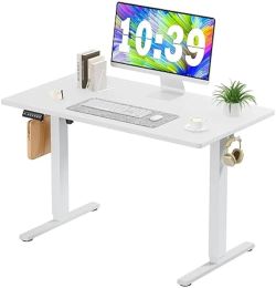 Elektrisch staande bureau - 40 x 24 inch verstelbare hoogte Zit om op te staan bureau met splitsebord, stijgende thuiskantoor Computerwhite