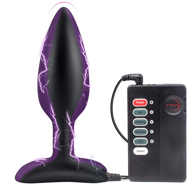 Stimulation électrique anal plug silicone crut s sexy jouets électro choc électro électro-stim kits de massage de la prostate e-stim