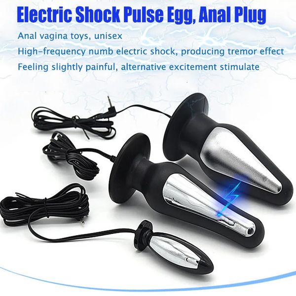 Estimulador eléctrico Consolador anal Vibrador Expandir Ano Dispositivo de vagina Masaje corporal Productos sexuales Electro Shock Butt Plug Kits 240102