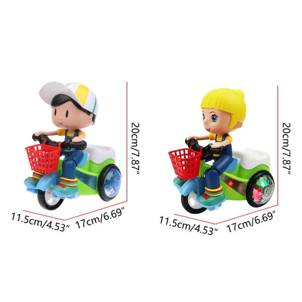 Tunt de cascade électrique jouet enfants music-tricycle jouet enfants interactifs omnidirectionnels roue 360 ﾰ ﾰ ﾰ ﾰ rotation voiture cadeau bébé jouet