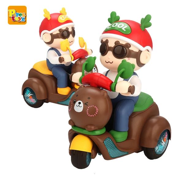 Jouets STEM de motos de cascade électriques pour enfants de 3 ans Tricycle rotatif à 360 ° avec musique légère cadeau de Noël pour les enfants 231225