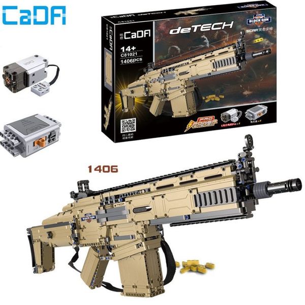 La série militaire SWAT électrique peut tirer des balles en briques, des armes à feu, éducation FN SCAR 17S, blocs de construction de modèles fermés, jouets pour garçons, cadeaux C11201m