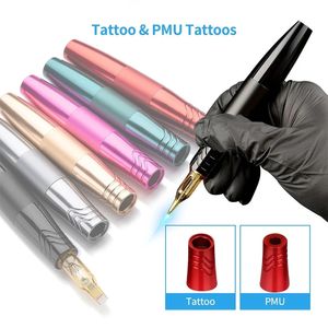 Elektrische Tattoo Machine Pen 12000 RPM Sterke Kernloze Motor Top Permanente Make-Up Wenkbrauw Lippen Set 240123