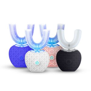 Elektrische tandenborstel volwassenen ultrasone u -vormige tandenborstels voor tanden bleken 360 ° mondreiniging draadloos opladen LED -licht