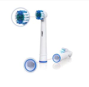 Brosse à dents électrique b têtes de remplacement têtes 4 têtes / ensemble avec anneaux d'identification nettoyage de la prothèse