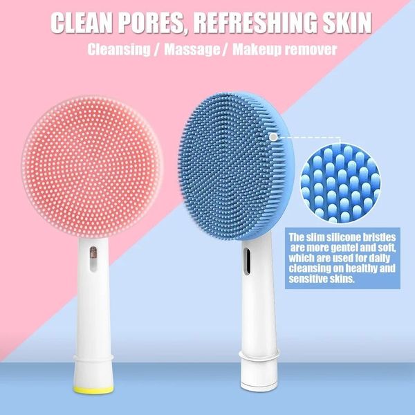 Têtes de brosse de remplacement de brosse à dents électrique, tête de brosse de nettoyage du visage, tête de nettoyage électrique en Silicone, outils de soins de la peau du visage