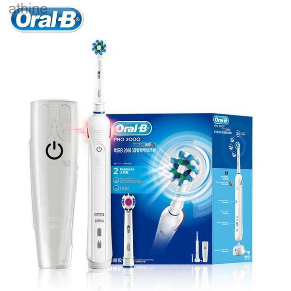 Cepillos de dientes eléctricos Cabezales de repuesto Oral B Pro2000 Cepillo de dientes sónico Recargable Temporizador de 2 minutos Totalmente impermeable Cepillo de limpieza de dientes para adultos YQ240124