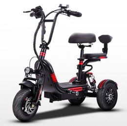 Elektrische driewieler huishoudelijke wandelen kleine opvouwbare pick-up pop ouder-kind auto oudere scooter batterij auto