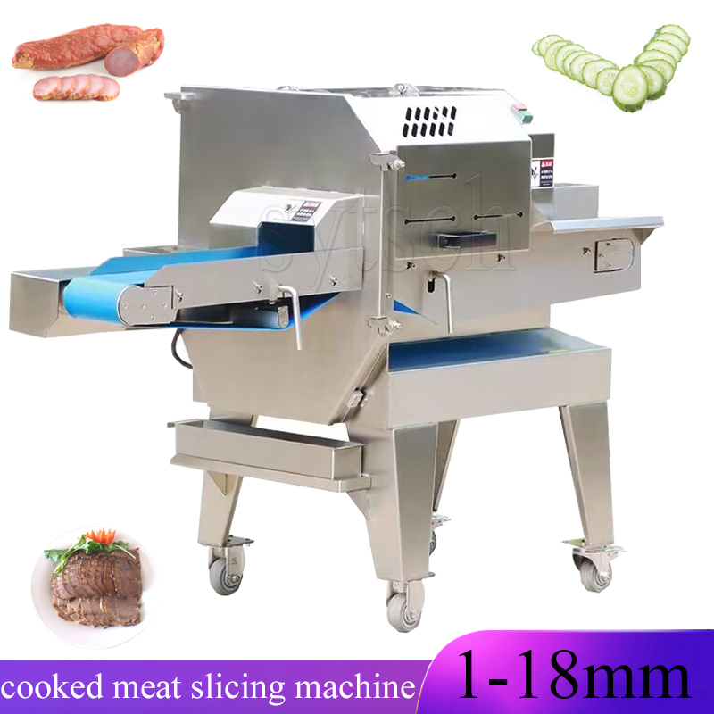 Electric Vegetable Slicer Commercial Cooked Beef Ham Pork Belly Cutting Machine Canteen Meat Slicing Machine