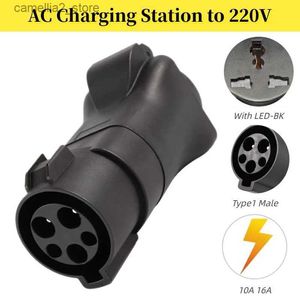 Accessoires pour véhicules électriques 10A16A J1772 Type 1 vers Station de charge AC IEC 62196-2 Type 2, adaptateur EV pour moto électrique 220V, scooter RV Patrol Car Q231113