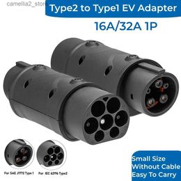 Acessórios para veículos elétricos 16A/32A Type2 para Type1 EV Adaptador de carregador Soquete IEC 62196 J1772 Conversor de conector de carregamento EVSE Accessori Q231113
