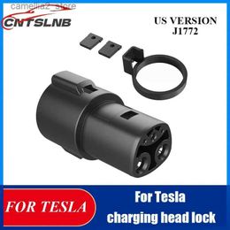 Adaptateur de charge pour accessoires de véhicule électrique, norme américaine populaire J1772 pour anneau de verrouillage de pistolet Tesla Q231114