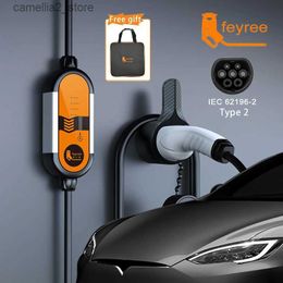 Accessoires pour véhicules électriques Feyree EV Chargeur portable Type2 Câble de 5 m 3,5 kW 16 A Prise IEC62196 1 phase Type 1 Prise j1772 avec prise Schuko pour voiture électrique Q231113