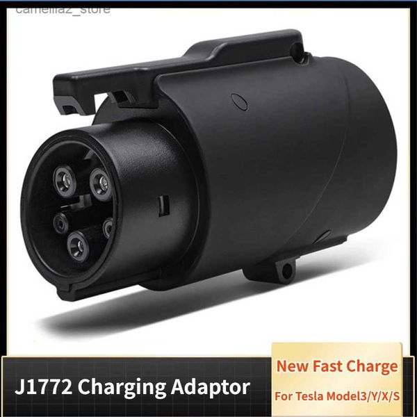 Accessoires pour véhicules électriques J1772 Adaptateur de charge pour Tesla modèle 3/Y/X/S 80A 250V Voiture électrique Charge rapide Connecteur mobile haute puissance Connecteur mural Q231113