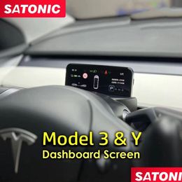 Accesorios para vehículos eléctricos Modelo Y 3 Panel de instrumentos inteligente Lcd Pantalla de información digital para Tesla Modely / Model3 D Otxe0