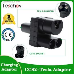 Accessoires voor elektrische voertuigen Teschev CCS 2 naar Tesla EV-oplaadadapter 250A CCS2 Combo Tesla-converter voor autolader CCS2 Tesla-adapter Q231113