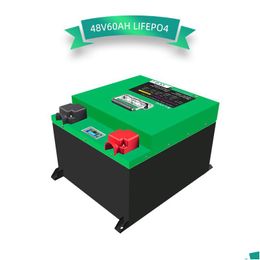 Batteries de véhicules électriques 48V60Ah Lithium Fer Phosphate Cycle profond BMS 6000 RV Chariot de golf Chariot élévateur Batterie rechargeable Drop Livraison Otayp