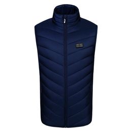 Gilet électrique avec chargeur USB, combinaison chauffante pour l'isolation d'hiver, gilet en coton à commande unique, chauffage à neuf zones