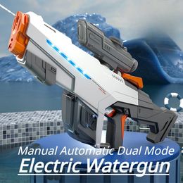 Elektrisch waterpistool automatisch continu schietend waterpistool grote capaciteit snel schieten zomer strandpool speelgoed roze gun boy cadeau 240422