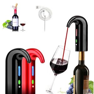 Aérateur de vin électrique One Touch Aération rapide Réveil Carafe à vin Pompe distributrice Automatique USB Verseur de vin rechargeable 240124