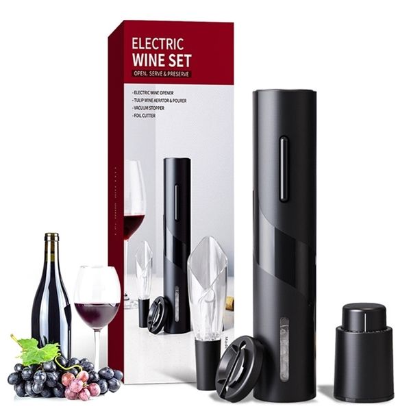 Ouvre-bouteille électrique créatif rechargeable automatique avec outil de câble de charge USB 4 pièces ensemble tire-bouchon manuel ouvre-bouteille de vin 210915