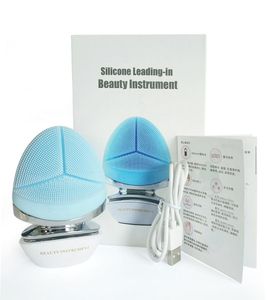 Elektrisch draadloos gezicht diepe reiniging wash massager waterdichte vibratie mini exfoliator ems siliconen gezichtsreinigingsborstel