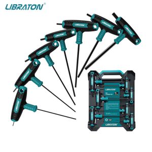 Llave eléctrica Libraton, 7 Uds., juego Allen con mango en T, llave hexagonal con mango en T, diseño de puntas biseladas y de dos extremos, herramienta de reparación de bicicletas automática de 2,5mm-10mm 230510