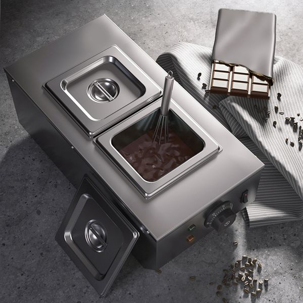 Machine de fonte de chocolat commerciale électrique 2/3 réservoirs four fondre pot fondeur chaudron trempe