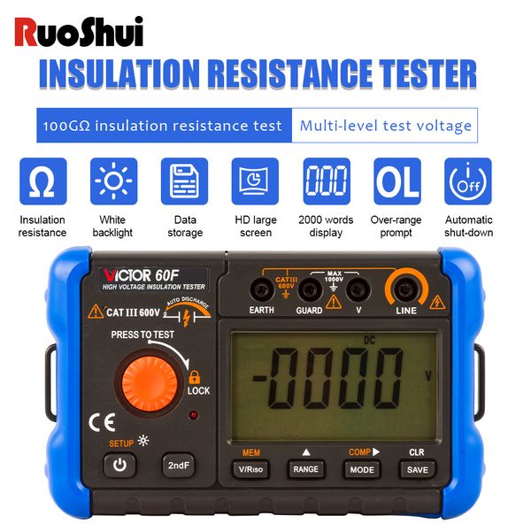 Victor – testeur numérique de résistance d'isolation, Ohm mètre, Instruments électriques 1KV 60F/60G/60H