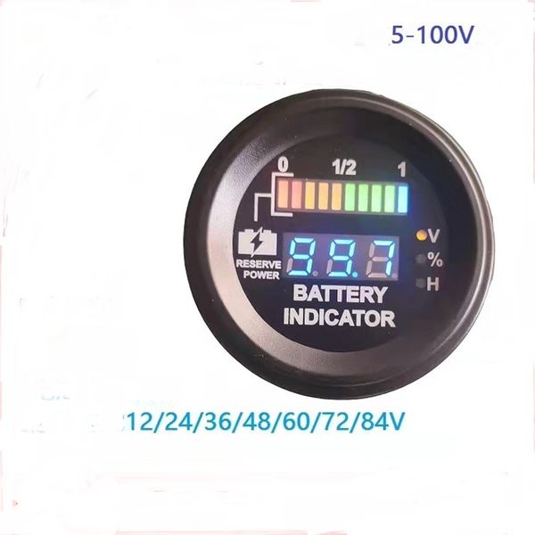 Indicateur de capacité du compteur de batterie pour instruments électriques, compatible avec CURTIS 12V-84V