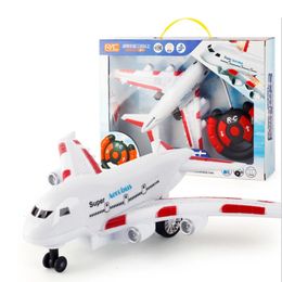 Électrique RC Plane Plastic Toys for Kids Remote Control Modèle Airplane Modèles Outdoor Children Musical Lighting DIY Cadeaux 240430